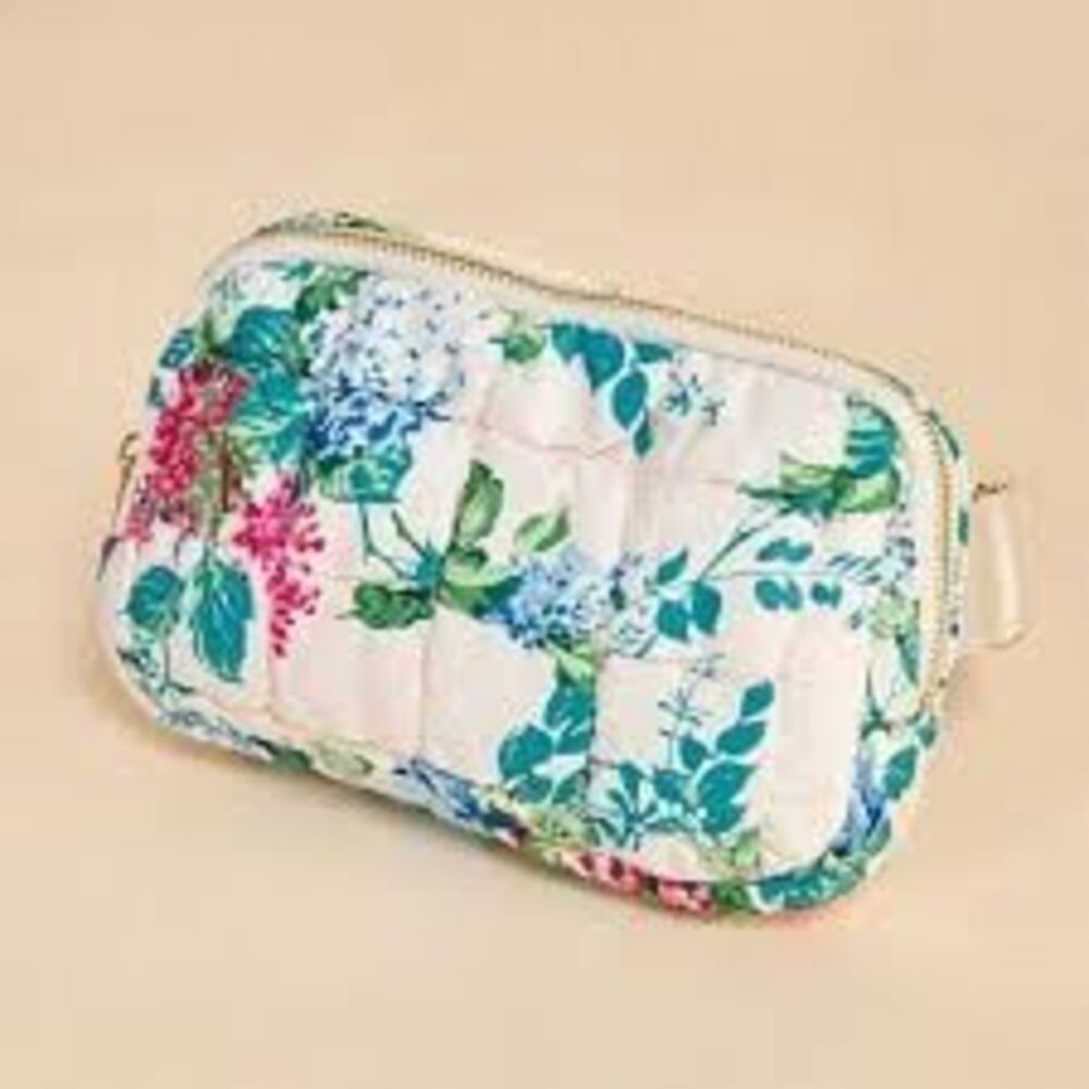 NWOT TCEC Boutique Botanical Floral Puffer Floral Quilted Fanny Belt Bag